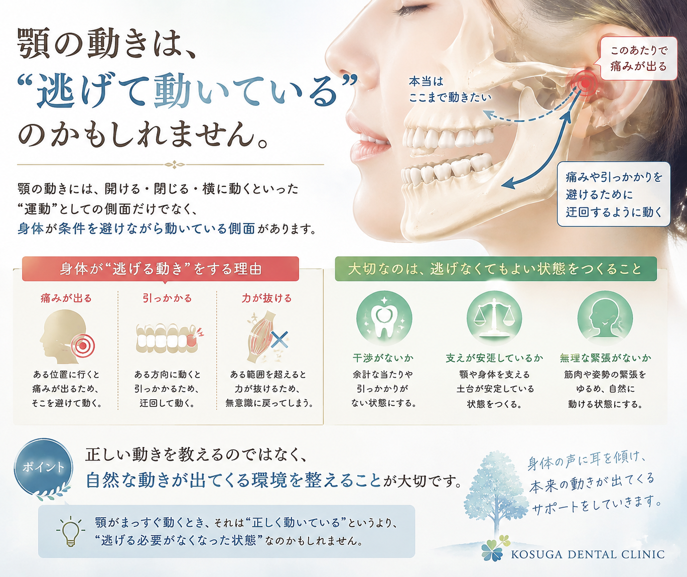 顎は“動いている”のではなく、“逃げている”